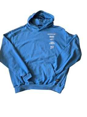 MrBeast Beast Crew Hoodie XL Blue Graphic Pullover Sweatshirt
